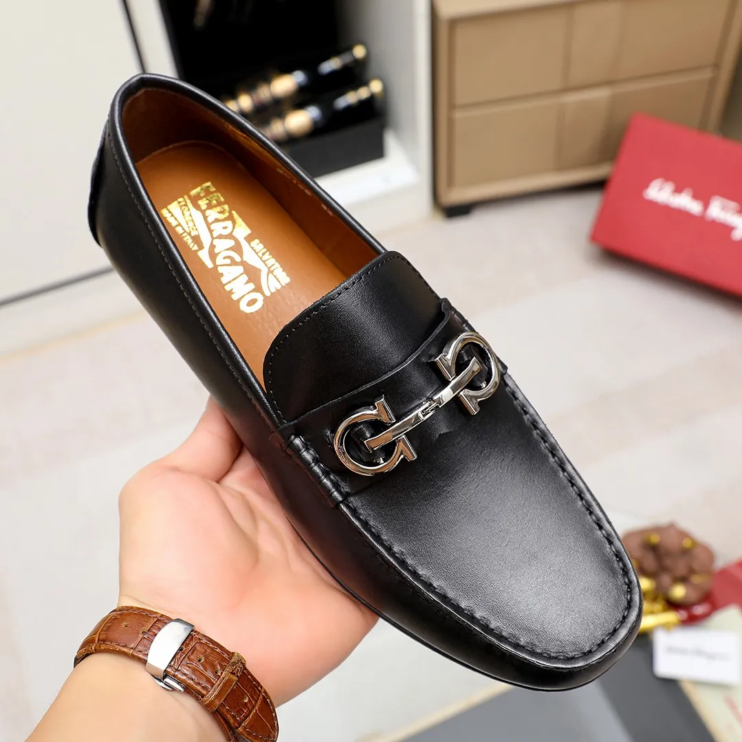 Men's shoes 💰360 🕷🕷【Ferragamo】Ferragamo Popular fashionable casual slip-on shoes🇨🇳Official website counter 1:1 production, original mold opening💯Good quality visible, imported high-end first-layer calfskin, luxurious pigskin lining🌿Very clear texture, high-quality waterproof, non-slip and wear-resistant outsole🎋High quality and low price, truly handmade🍓Color, code number 38-45